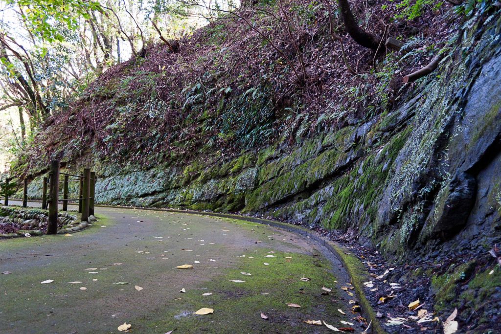 宮崎県立平和台公園の地層が見える遊歩道のイメージ